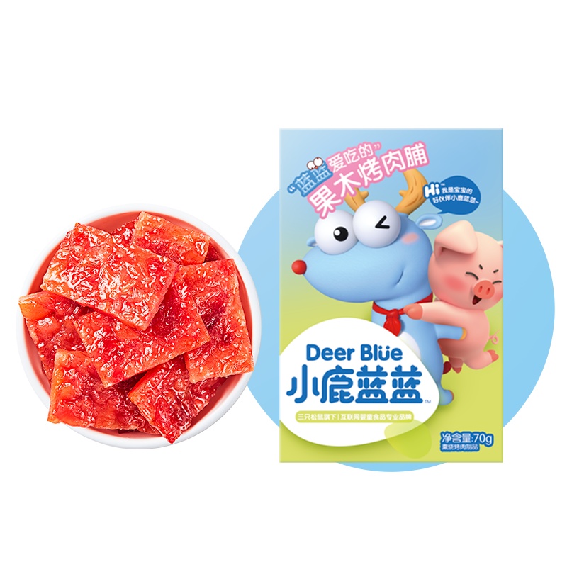 小鹿蓝蓝 果木烤肉脯70g 宝宝零食儿童零食果木炭烤高蛋白