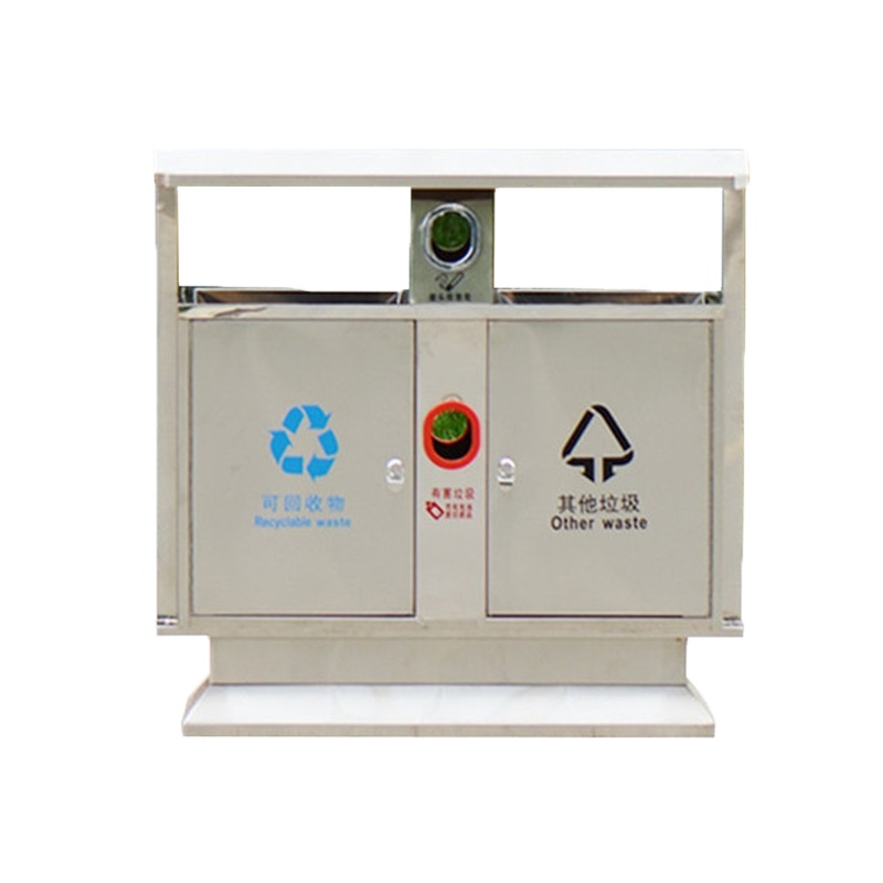 不锈钢户外垃圾桶果皮箱_市政物业公园街道分类垃圾箱室外环卫筒