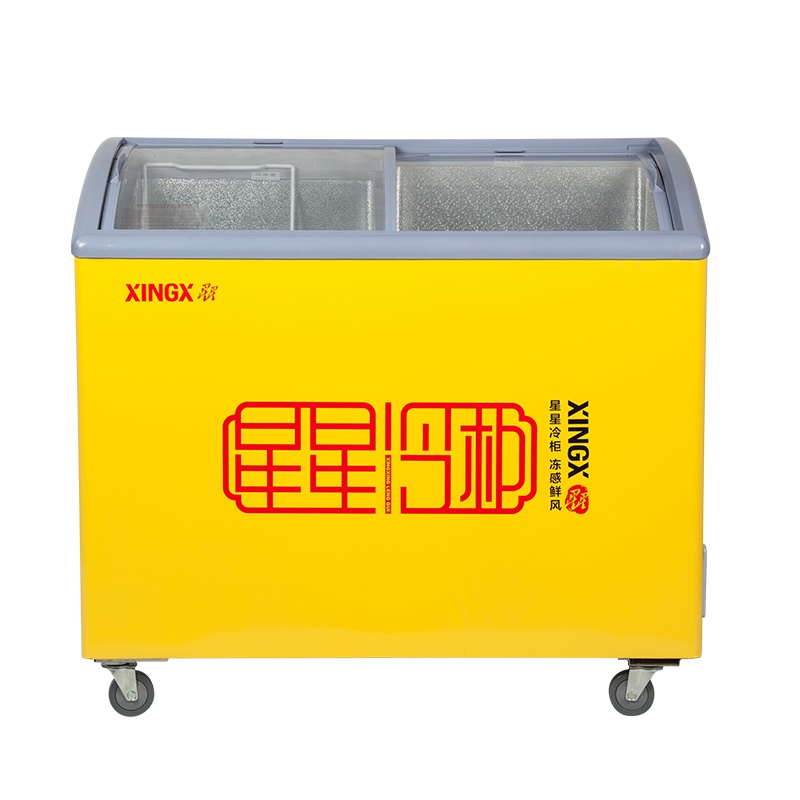 星星(XINGX)SCD-242YE 商用卧式冷柜 玻璃门圆弧柜 展示柜 雪糕冷饮柜 饮料啤酒冰淇淋冷冻保鲜冷藏双温冰柜
