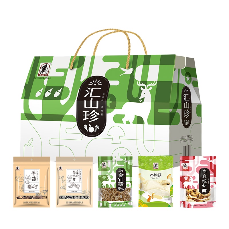 塞翁福 汇山珍菌菇礼盒南北干货组合菌菇类福利采购606g