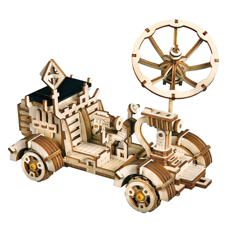 若态若客太阳能车diy手工拼装太阳能月球车制作木质立体拼插拼图玩具儿童生日礼物男成人 LS401月球车