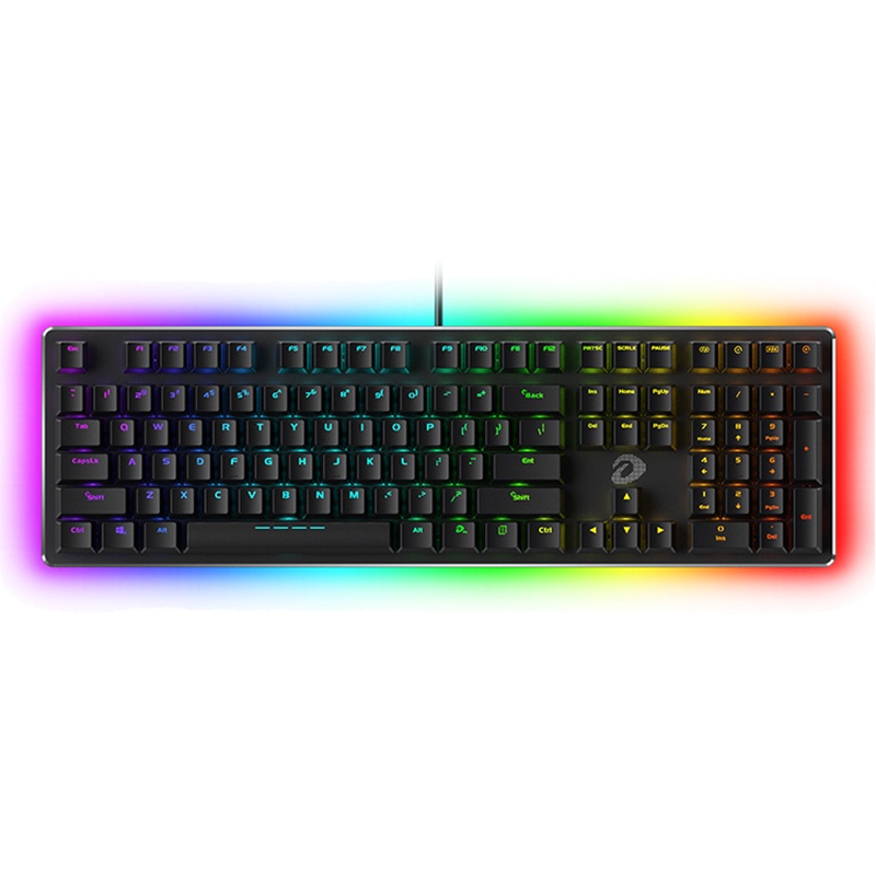 达尔优(dare-u)EK925机械键盘有线笔记本台式电脑通用吃鸡LOL游戏金属电竞游戏家用网吧键盘RGB黑色红轴