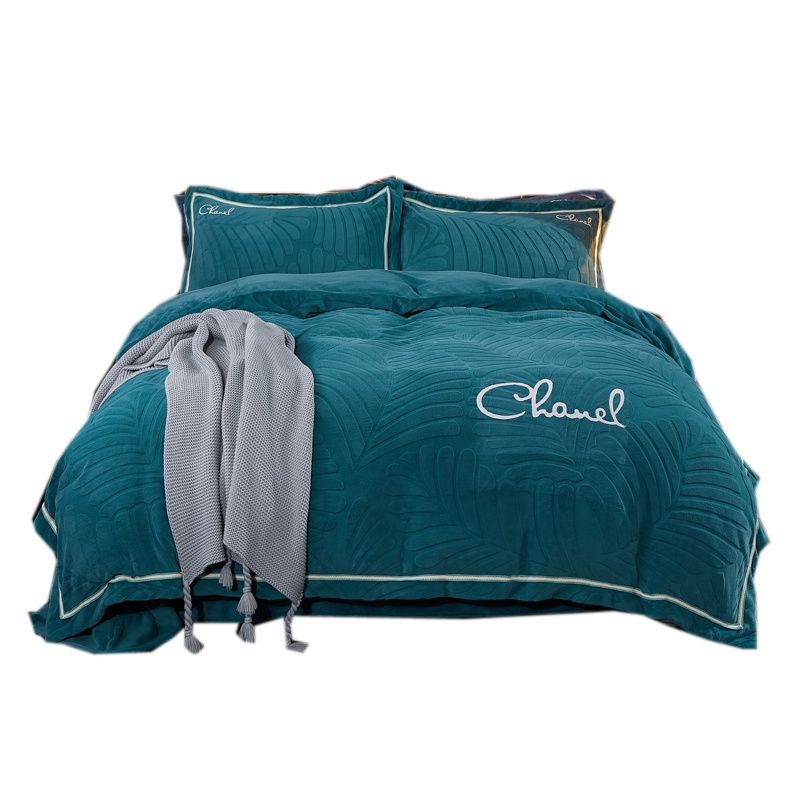 九氏Joesh牛奶绒雕花四件套 速热保暖性高