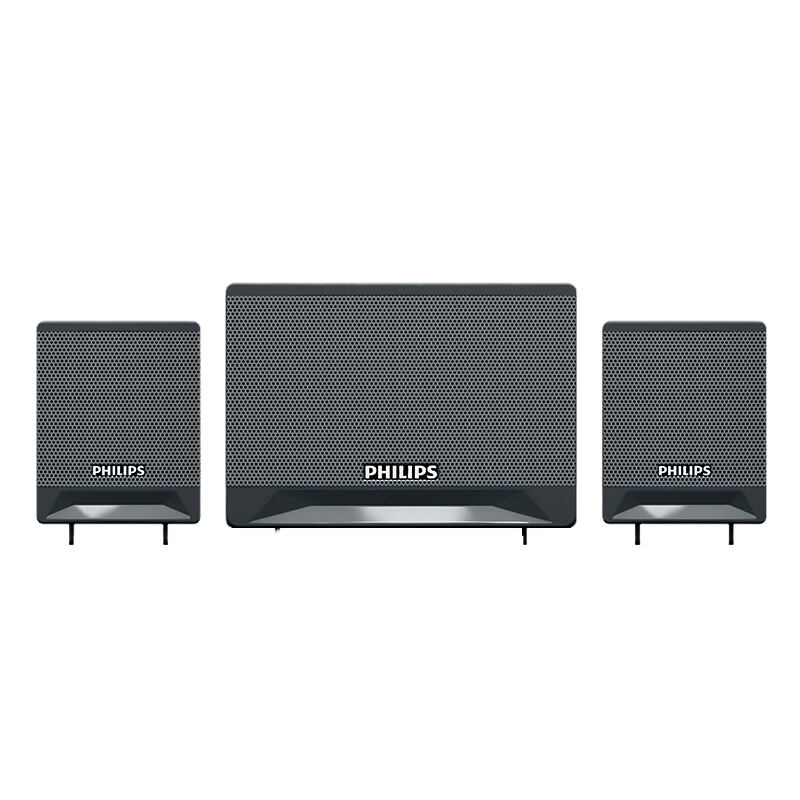 飞利浦 PHILIPS 电脑音响家用低音炮台式机笔记本usb小音箱超重低音喇叭多媒体有源2.1声道
