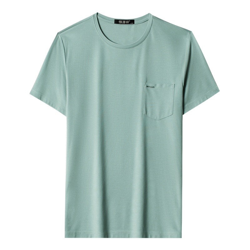 恒源祥男士T恤2021夏款圆领男士短袖T恤商务休闲印花男装上衣