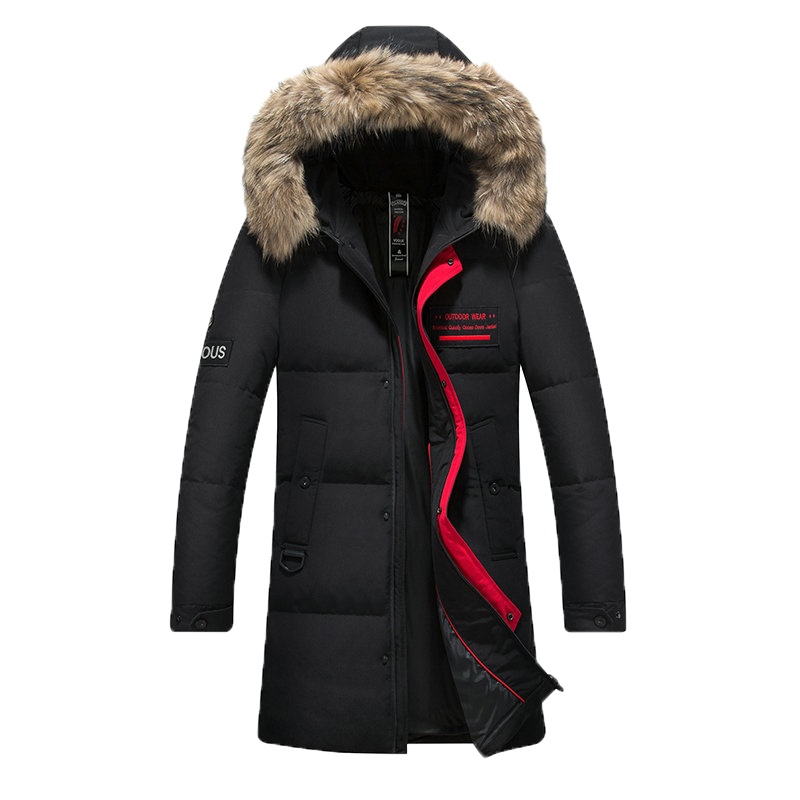 冰洁 新款大毛领羽绒服男中长款过膝时尚加厚连帽休闲极寒外套潮