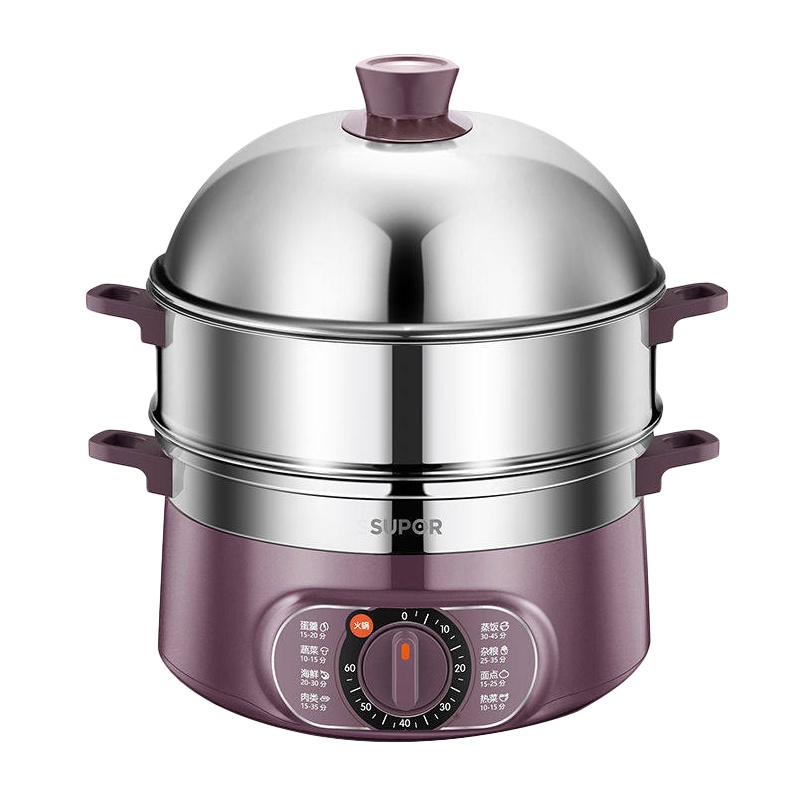 苏泊尔 SUPOR多用途锅 电蒸锅 多功能电煮锅电火锅电炒锅铸铁电热锅蒸包子锅双层蒸笼ZN32YK13