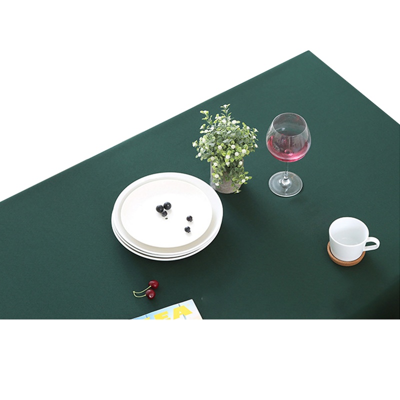 家用厨房餐桌平纹墨绿色桌布