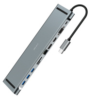 JH晶华 Type-C扩展坞11合1USB*3/HDMI/VGA转换器 PD充电转接头数据线 苹果MacBook笔记本