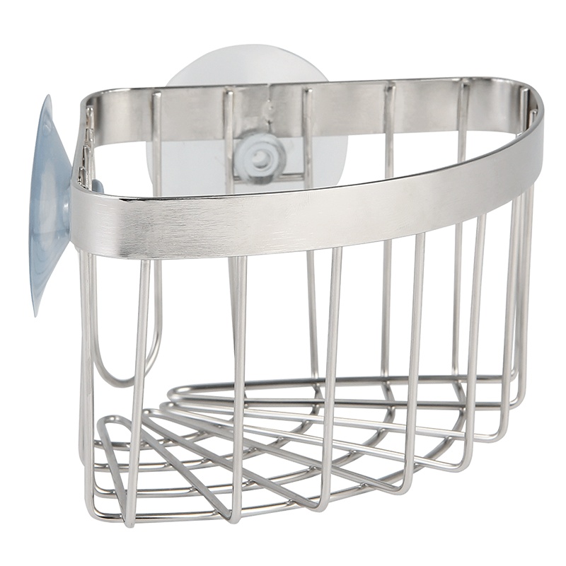欧润哲 水槽收纳篮 304不锈钢免打孔吸盘置物架 小型角型水槽置物架收纳篮其他厨房小工具
