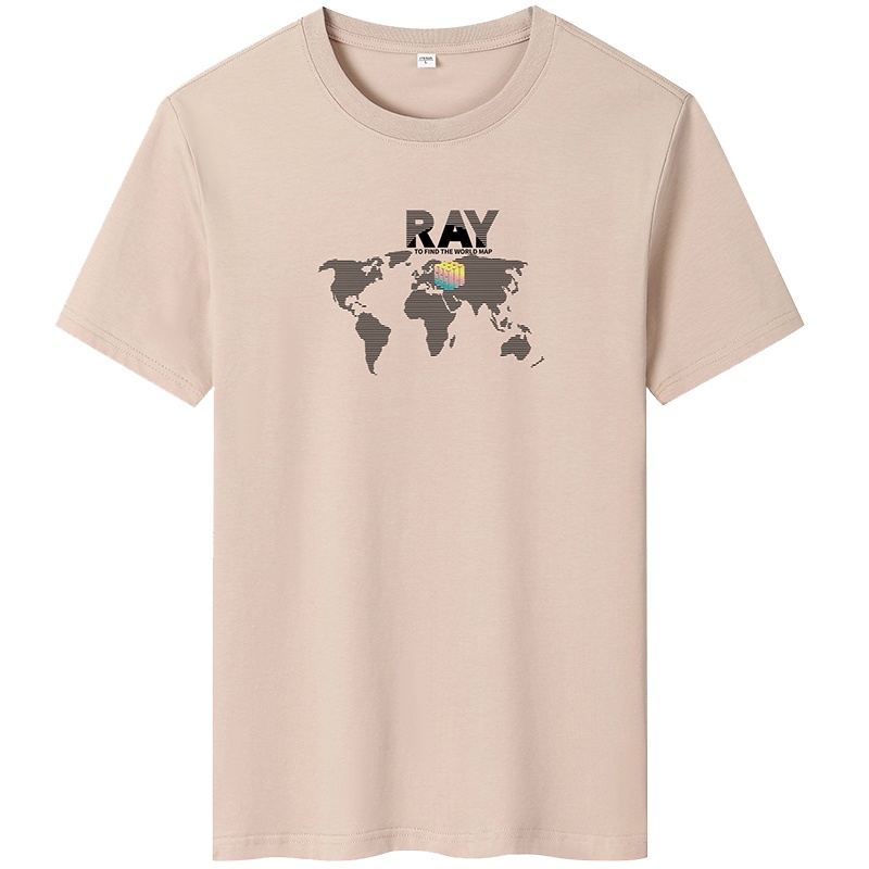 富贵鸟男装 春夏商场同款时尚休闲黑色男士韩版圆领短袖T恤男