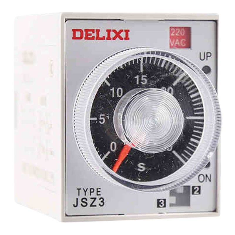 德力西时间继电器220v可调通电延时24v小型交流380v断电控制开关