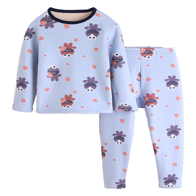 南极人儿童保暖内衣套装加绒加厚秋冬季男童秋衣秋裤女宝宝冬装婴儿睡衣