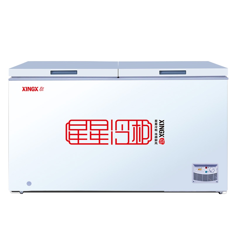 星星(XINGX)480升冰柜 冷柜 卧式大容量保鲜柜商用 冷藏冷冻转换单温冰柜 深冷速冻(白色)BD/BC-480E