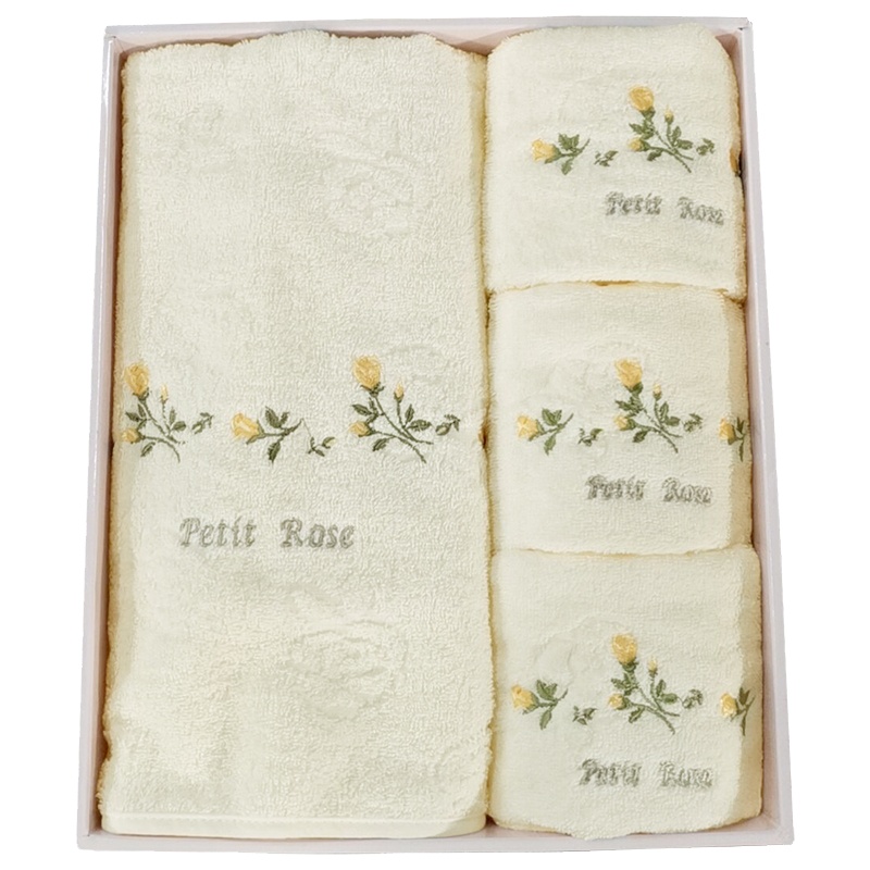 金号 家用玫瑰毛巾浴巾礼盒套装劳保毛巾浴巾四件套(套)[CWFD]