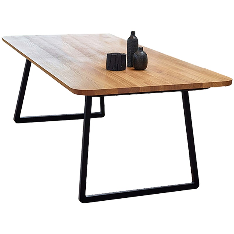 北欧小型会议桌长实木桌简约现代长方形铁艺现代简约会议桌工业风电脑桌办公桌餐桌