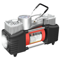 巨木 车载充气泵双缸12V大功率便携式汽车用打气泵轮胎电动打气筒双缸充气泵[带灯机械表]+手提包+电瓶夹+延长管