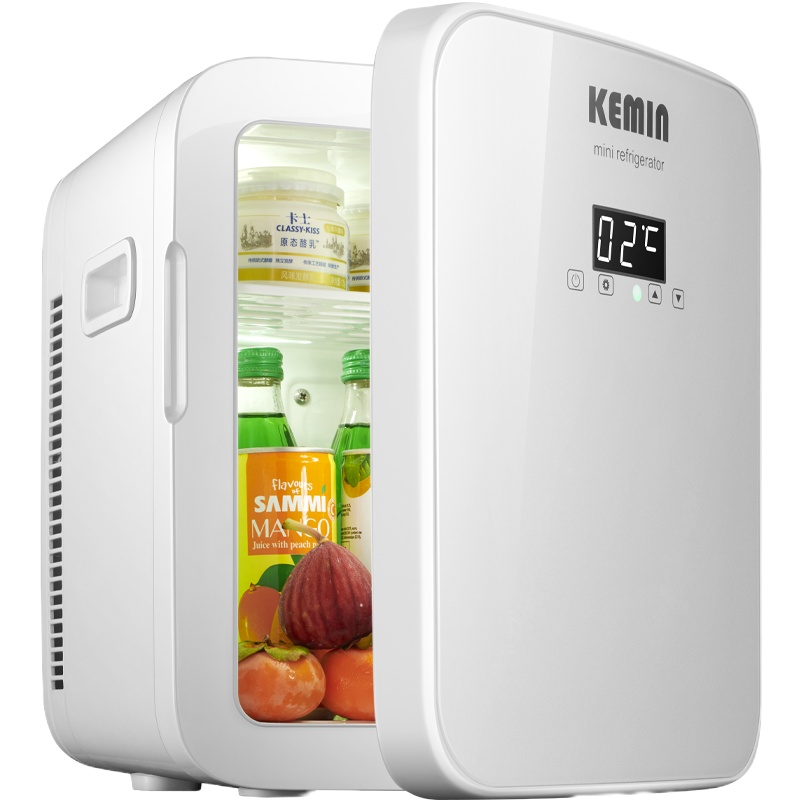 科敏16L迷你车载冰箱学生宿舍储奶母乳冷藏小冰箱车家两用制冷加热箱 K16单核机械两用(白色/钢化门)