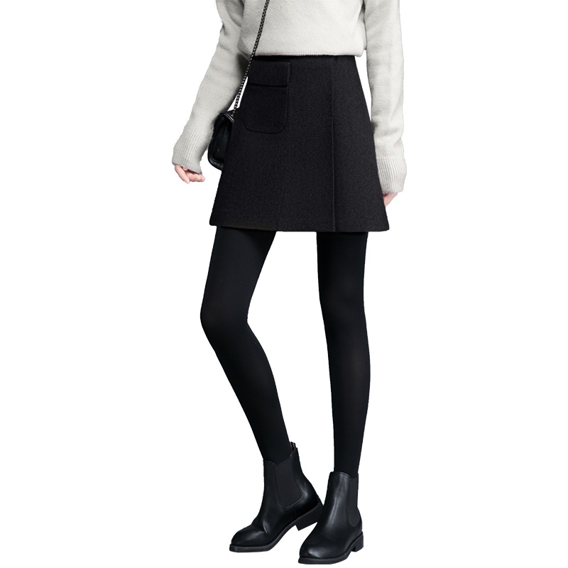 丝柏舍冬装女2019纯色韩版森系简约风大口袋半身裙S94R6011B