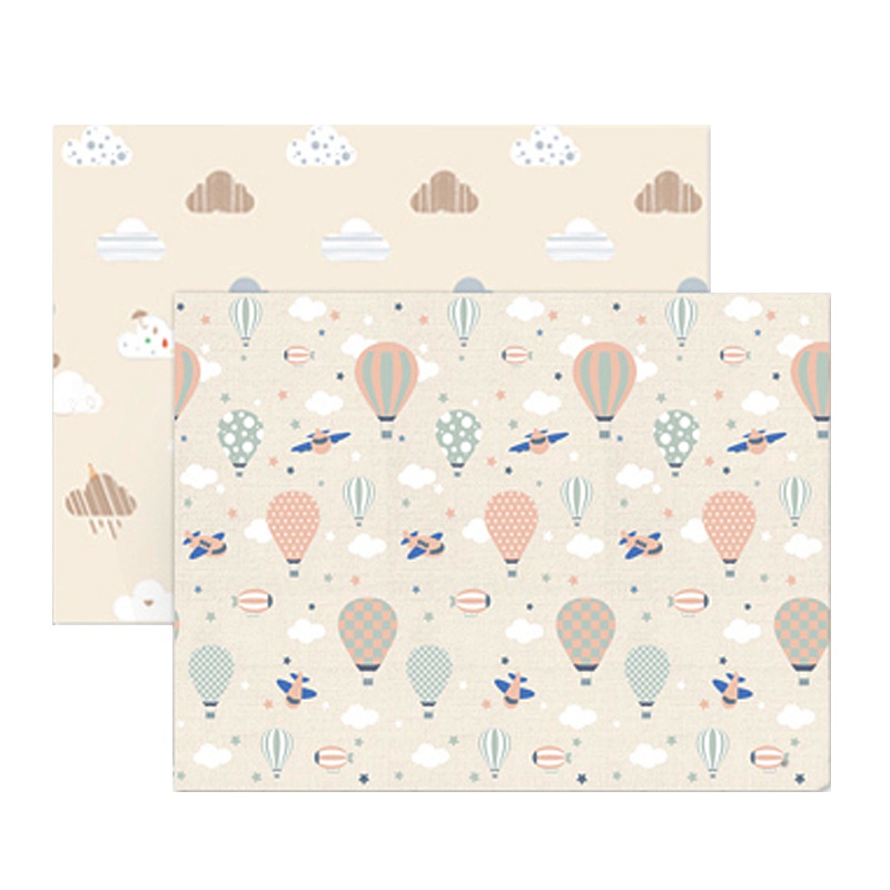 林点xpe爬行垫加厚垫子 宝宝地垫儿童地毯婴儿家用客厅超大号爬爬垫 小飞机+云朵1800*1500*10mm