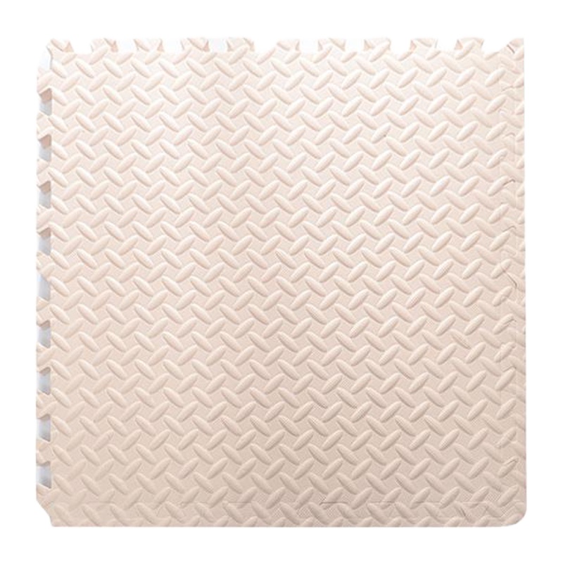 宝宝爬行爬爬垫加厚无味婴儿客厅拼接垫子泡沫榻榻米儿童拼图地垫 米白色 免费试闻30*30*1.2[4片配4边条]