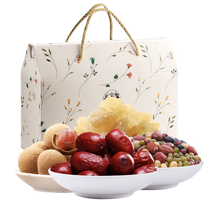 金唐(KTANG) 美颜杂粮干货礼盒1640g 桂圆干 若羌枣 黄冰糖 豆浆豆 中秋节年货伴手礼