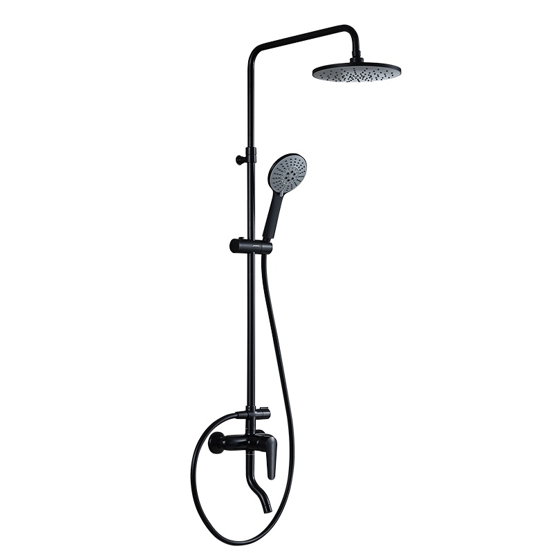 JOMOO九牧多功能新款黑色电镀淋浴三功能花洒套装家用卫生间黑色防烫淋浴器硬管喷头36362