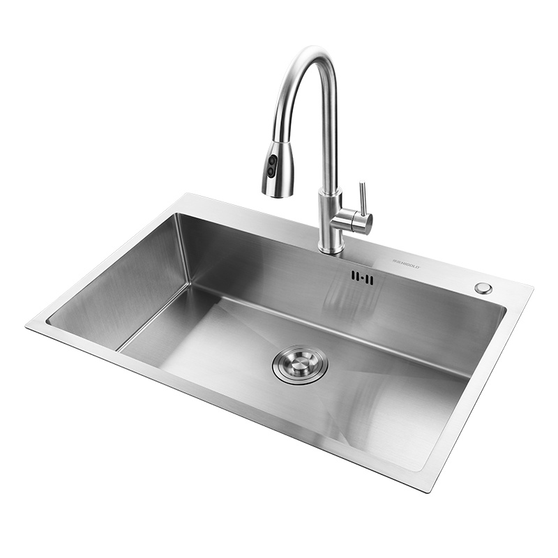悍高 加厚厨房304不锈钢手工水槽家用台下洗菜盆大单槽洗碗槽水池