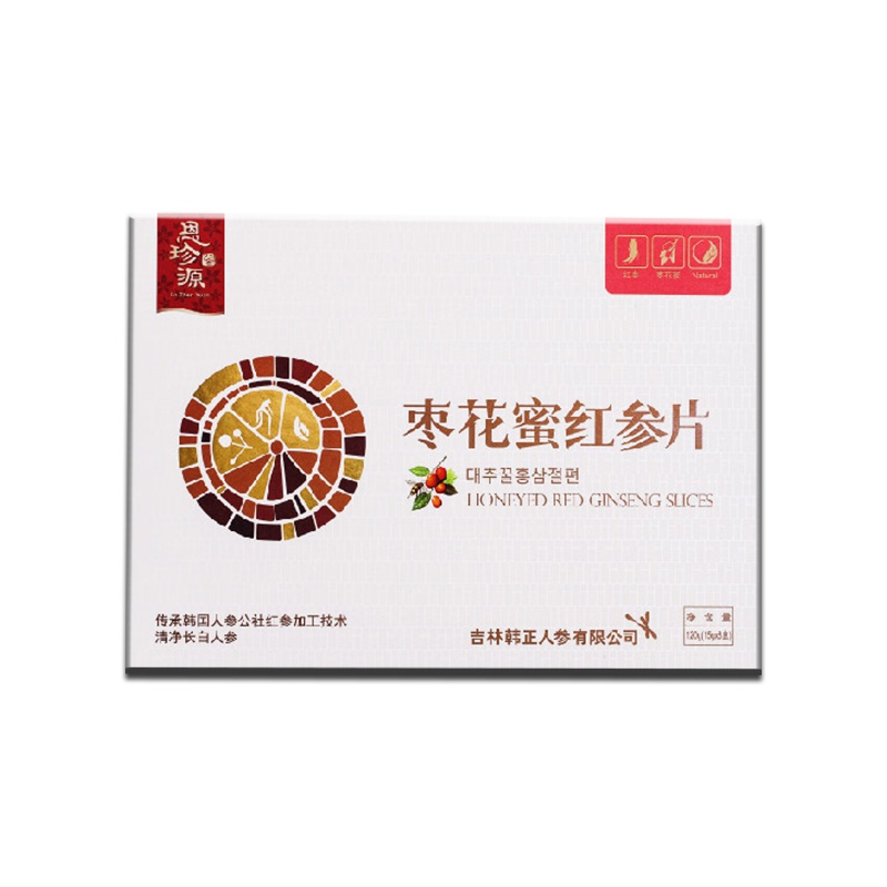 正官庄恩珍源枣花蜜红参片蜜饯15g*4袋(60g) 2件组合 人参熟参 高丽参 (Korean Red Ginseng)