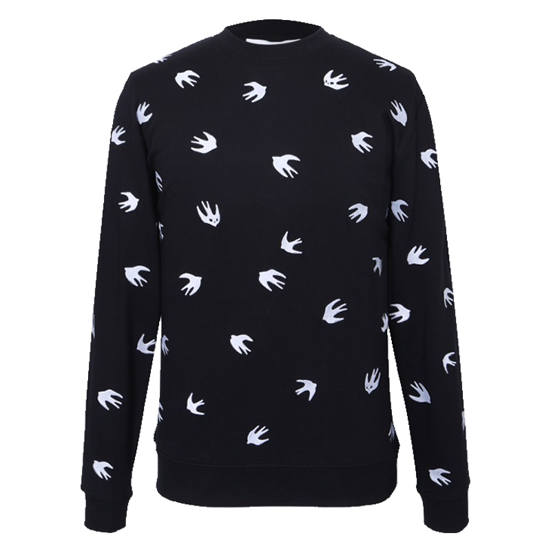 MCQ男士黑色棉质套头无帽圆领卫衣415099 RLT68 1000