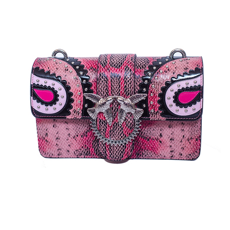 PINKO女士链条斜跨燕子包