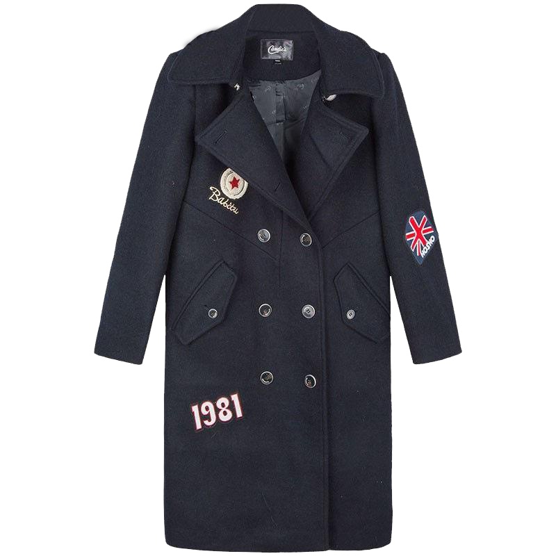 拉夏贝尔Candie’s时尚西装领显瘦风衣羊毛呢大衣外套女30074043