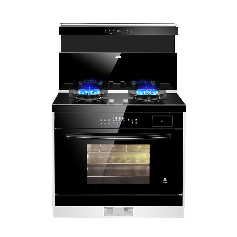 AUX奥克斯集成灶 家用蒸烤一体灶下排侧吸式 油烟机自动清洗环保节能灶烟灶联动 JJZT-ZK581/D 天然气