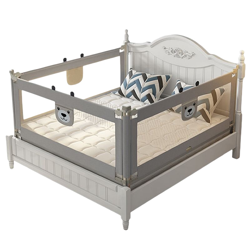 PAKEY婴儿童床护栏宝宝床边围栏大床栏杆防摔掉挡板通用床围 2米垂直起降 灰色动物园