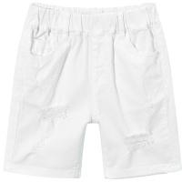 太平鸟童装男童休闲短裤白色个性破洞儿童五分裤子夏装新款