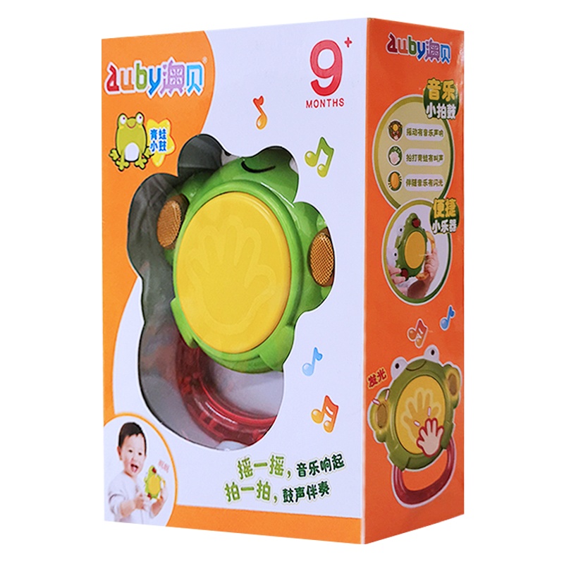 澳贝青蛙小鼓婴幼儿拍拍鼓打击乐器儿童益智早教启蒙声光手拍鼓男孩女孩玩具