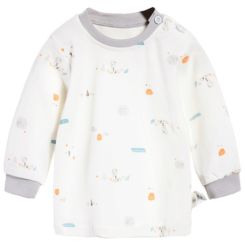 童泰TONGTAI纯棉四季内衣3-24个月宝宝套头肩扣上衣婴幼儿通用90cm