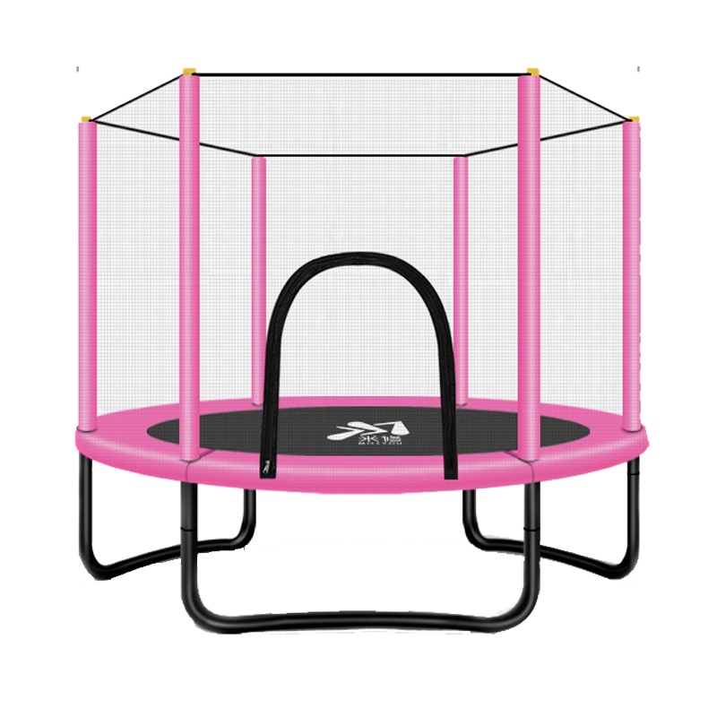 宝宝蹦蹦床室内家用小孩家庭健身房成人带护网儿童跳跳床 圆形 1.2米直角卡通蓝色