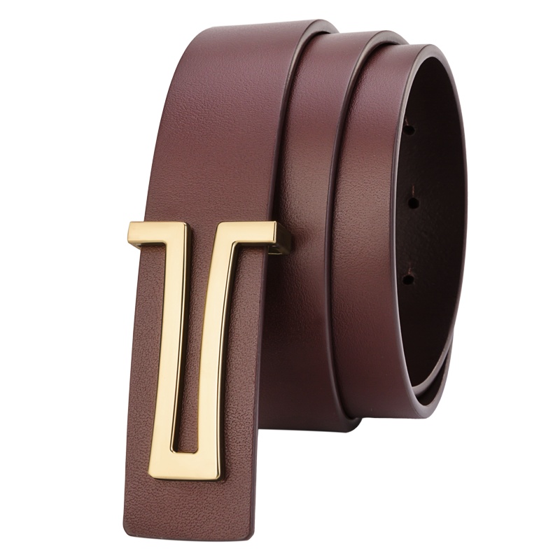 牛当家(CattleOWN)皮带男真皮平滑扣牛皮青年头层牛皮简约时尚腰带男中年裤带黑色3169