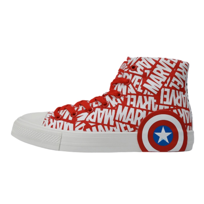 FEIYUE/飞跃漫威联名帆布鞋女ulzzang百搭高帮涂鸦官方带字母情侣鞋0015