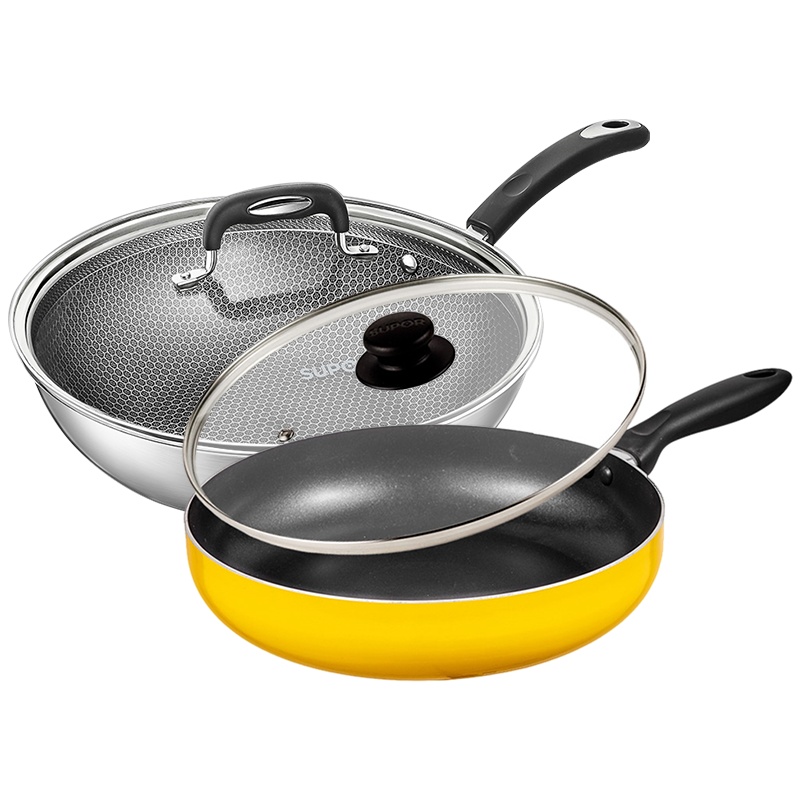 苏泊尔(SUPOR) 炊厨具不粘煎锅两件套装组合 PJ28M5煎锅+EC30JC02炒锅