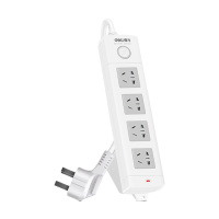 得力(deli)18203新国标4位组合孔3米 总控开关插座/插排/插线板/接线板/排插/拖线板 白色