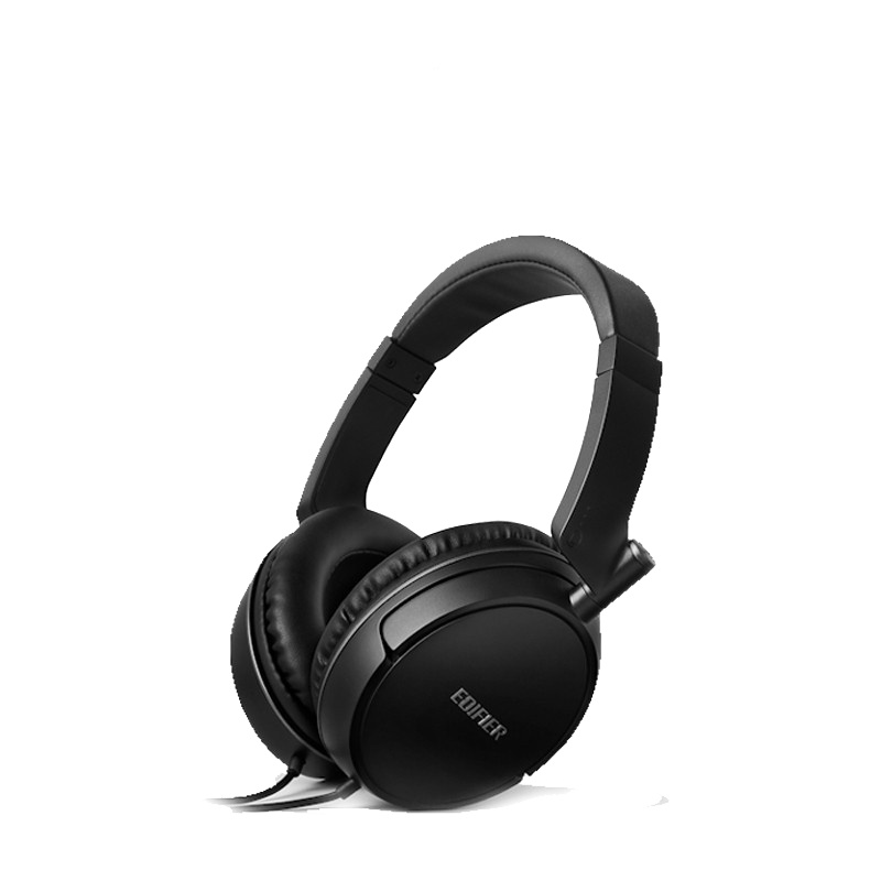 Edifier/漫步者 H841P手机笔记本电脑头戴式重低音乐3.5mm插孔有线耳机带麦便携耳麦 黑色