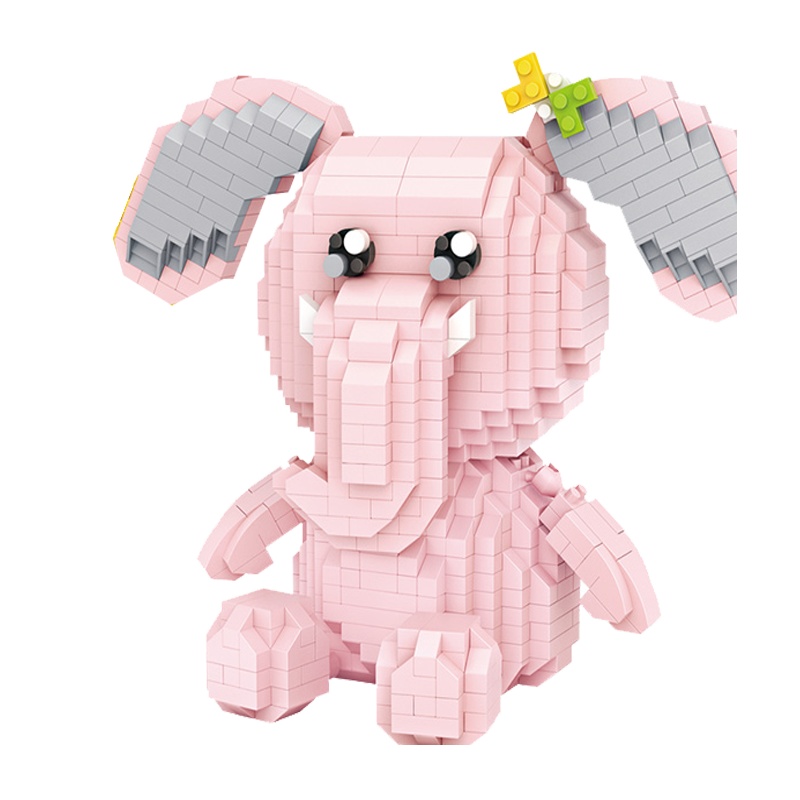 俐智loz小颗粒积木 粉飞象小大象蜜蜂微钻石益智拼装玩具9226