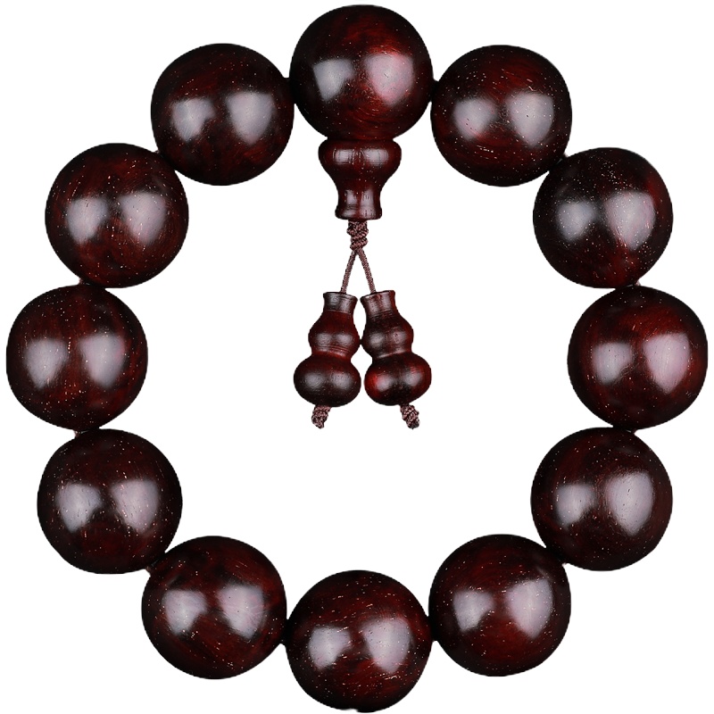 【梵心阁】爆满金星小叶紫檀 拆房老料高油密泥料紫檀20mm男士佛珠送礼手链念珠礼物