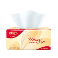 心相印 DT37130 抽纸红悦系列公司专用130抽三层纸面巾6包 1提