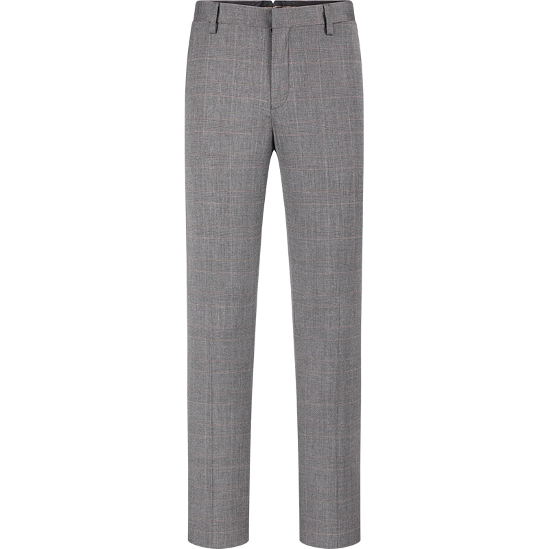 柒牌男装西裤夏季男士商务休闲格纹直筒裤职场青年修身长裤