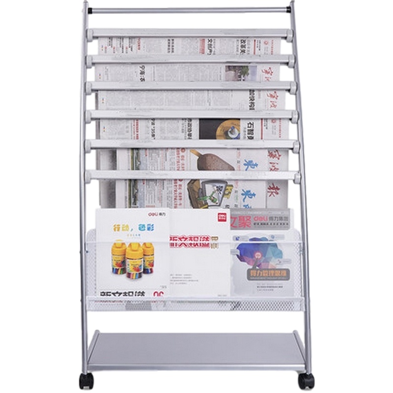 逐鹿中原报架报刊架 带滑轮书报架报夹杂志架报纸架LJH025展示架