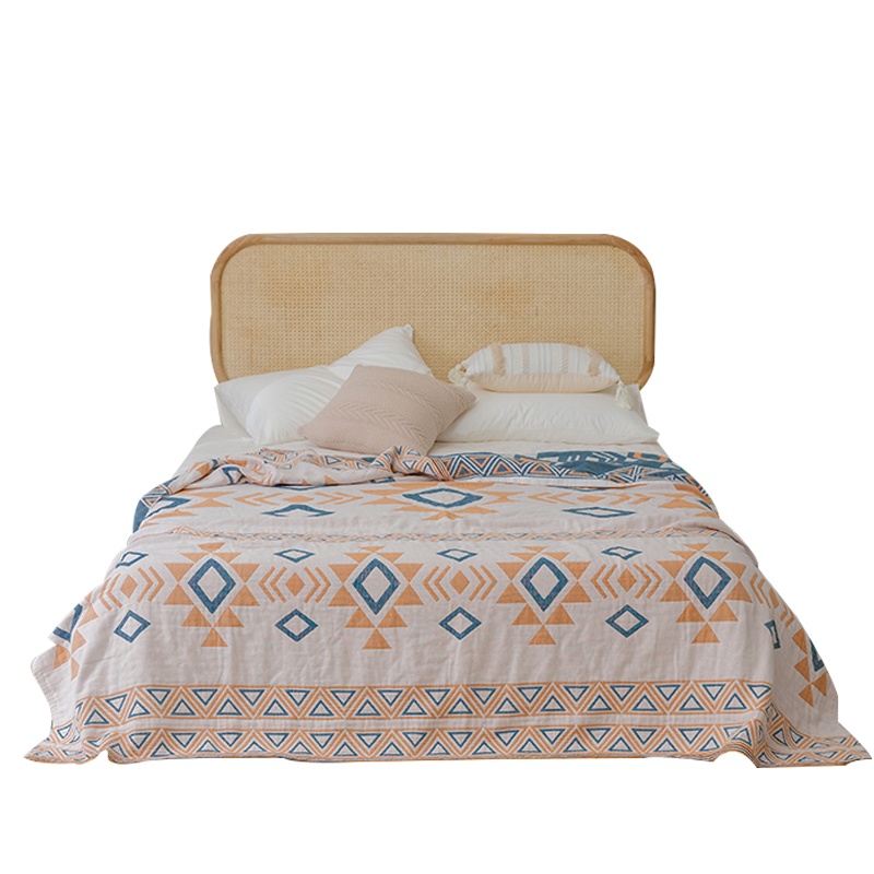 曼凝家纺 全棉纱布精梳棉波单双人毛巾被子纯棉夏季空调盖毯春秋盖被芯1.5/2.0米