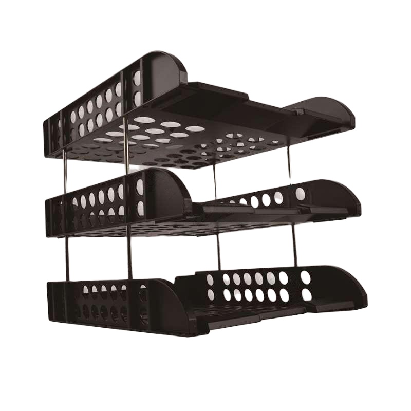 得力 Deli 9217(黑色) 得力三层文件盘(黑色) 1个